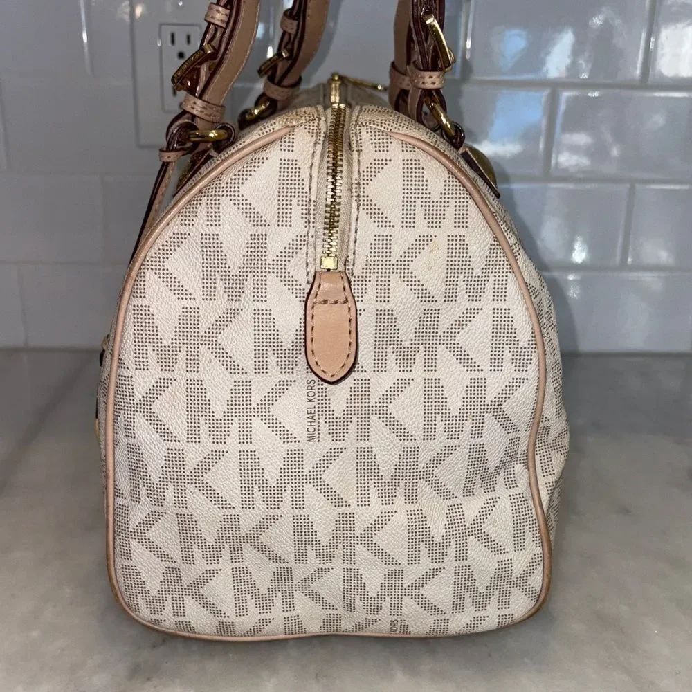 Michael Kors Bag Purse Handbag Pocketbook Grayson Duffle Satchel Tote Pocketbook - Picture 7 of 16
